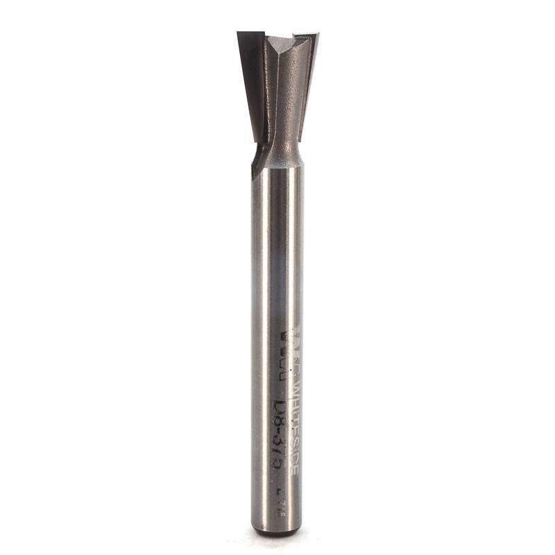 D8-375 Dovetail Router Bit 8 Degree 1/4" SH 3/8" D x 1/2" C x 2-3/8" OL